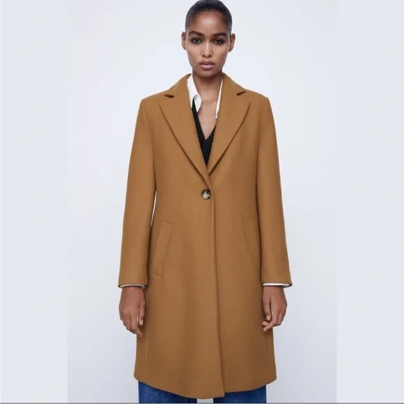 ZARA Wool Blend Coat - Picture 3 of 8